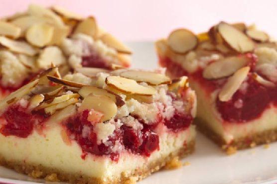 Almond Streusel-Cherry Cheesecake Bars