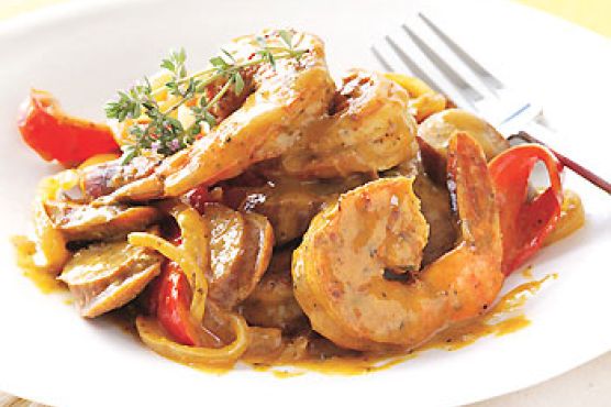 Andouille Sausage and Shrimp with Creole Mustard Sauce