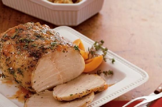 Apricot-Glazed Pork Roast and Stuffing