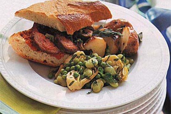 Artichoke, Lima Bean and Pea Salad
