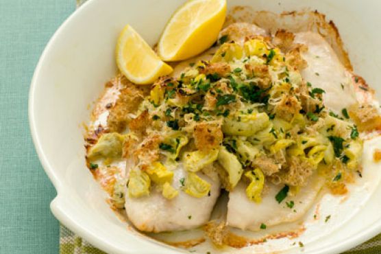 Artichoke-Parmesan Stuffed Tilapia