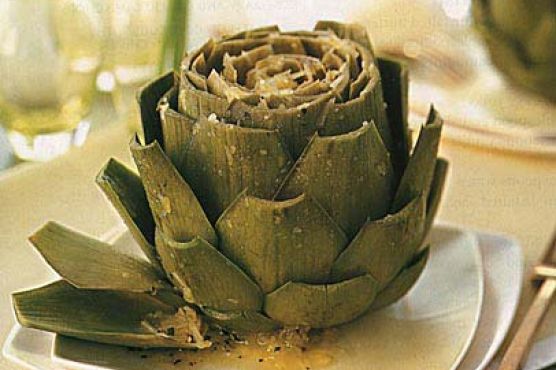 Artichokes with Romano, Cracked Pepper and Olive