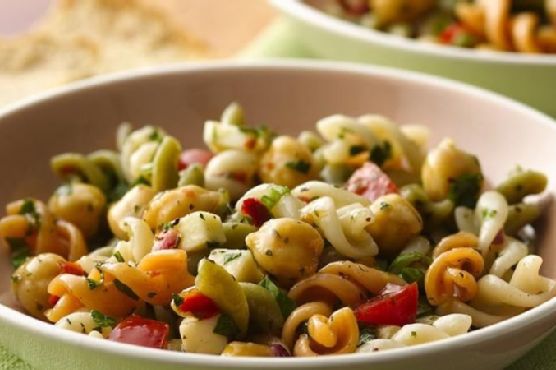 Asiago Cheese-Chick Pea Pasta Salad