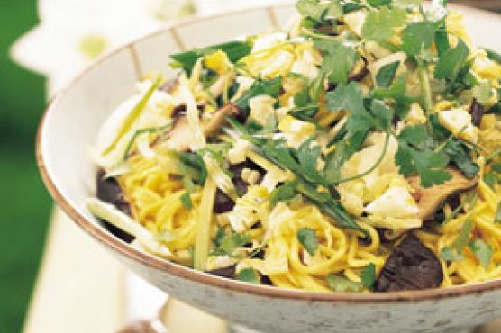 Asian Noodle, Mushroom, and Cabbage Salad