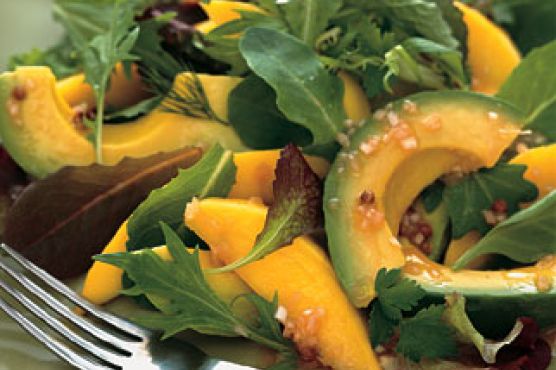 Avocado and Mango Salad with Passion Fruit Vinaigrette