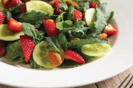 Baby Kale Strawberry Salad- From My Garden to My Plate