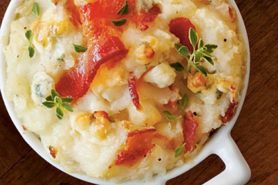 Bacon and Blue Mashed Potato Bake
