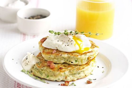 Bacon & parsley hotcakes