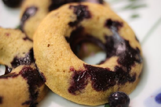 Baked Blueberry Coconut Donuts