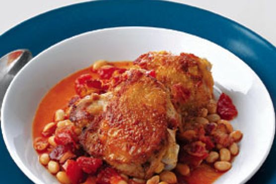 Baked Chicken with White Beans and Tomatoes