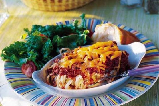 Baked Linguine with Meat Sauce