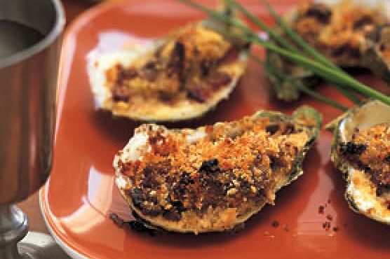Baked Oysters with Bacon and Leeks