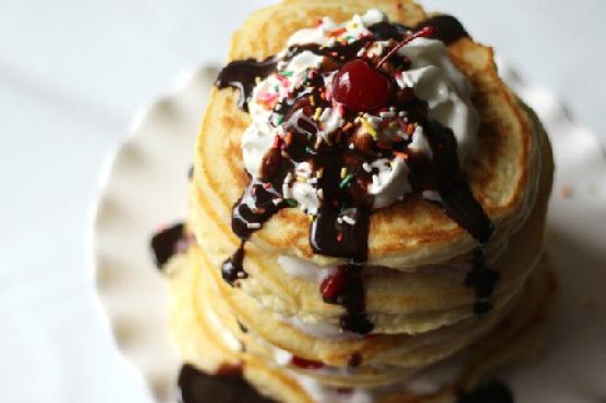 Banana Split Pancake Cake