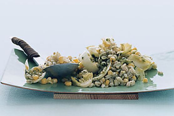 Barley and Corn Salad with Basil Chive Dressing