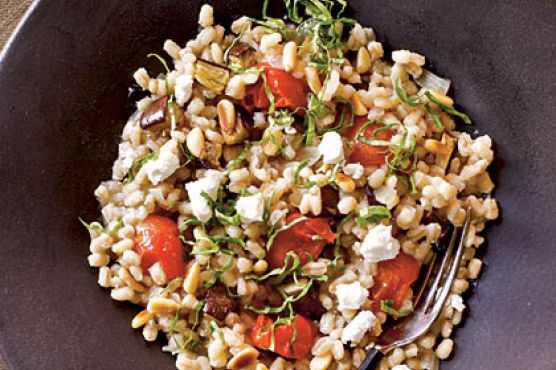 Barley Risotto with Eggplant and Tomatoes