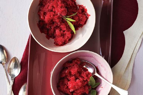 Basil Plum Granita