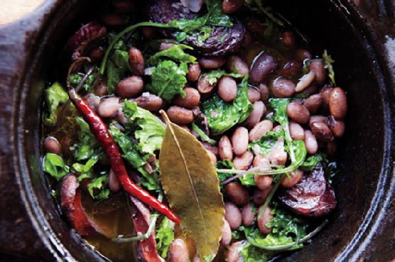 Beans with Kale and Portuguese Sausage