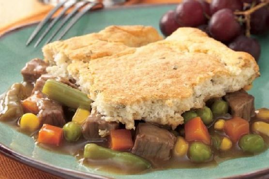 Beef Pot Pie with Potato Biscuit Crust