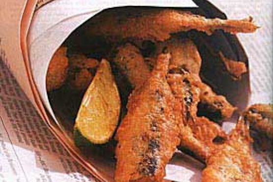 Beer-Batter-Fried Sardines and Lime