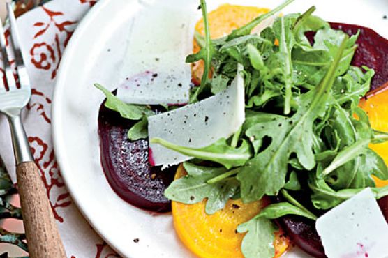 Beet and Arugula Salad with Kefalotyri