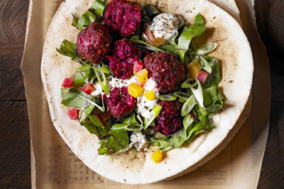 Beetroot falafel