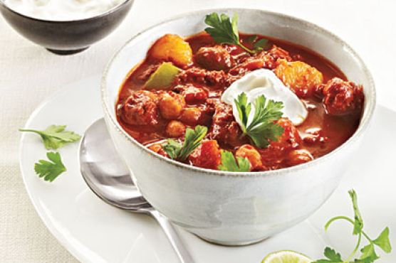 Bison Chili with Chickpeas and Acorn Squash