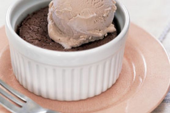 Bittersweet Molten Chocolate Cakes with Coffee Ice Cream