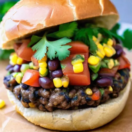 Black Bean and Veggie Burgers with Corn Salsa