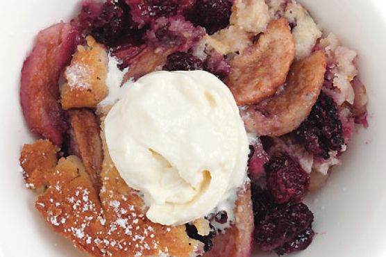 Blackberry-Pear Cobbler