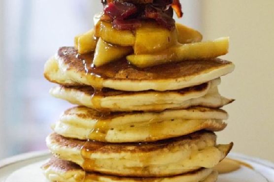 Bourbon, Apple and Bacon Pancakes