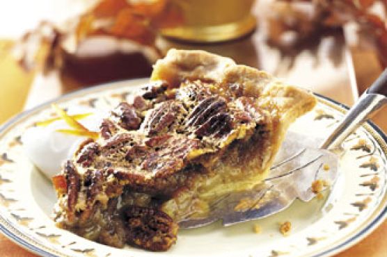 Bourbon-Orange Pecan Pie with Bourbon Cream