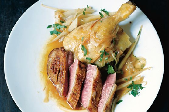 Braised Duck Legs and Sautéed Duck Breast