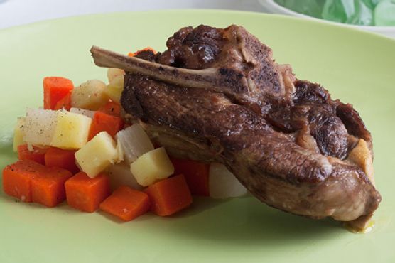 Braised Lamb Shoulder Chops with Root Vegetables