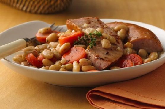 Braised Sausage and Beans