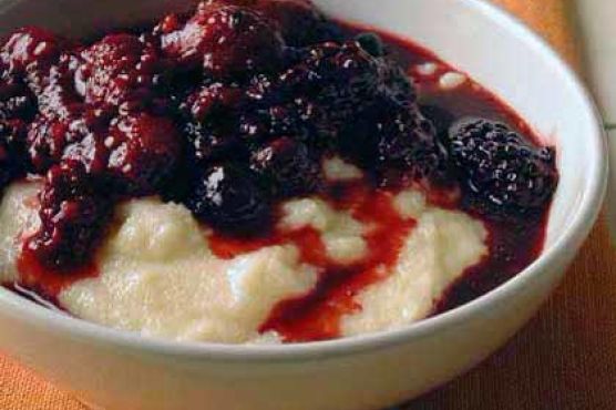 Breakfast Polenta with Warm Berry Compote