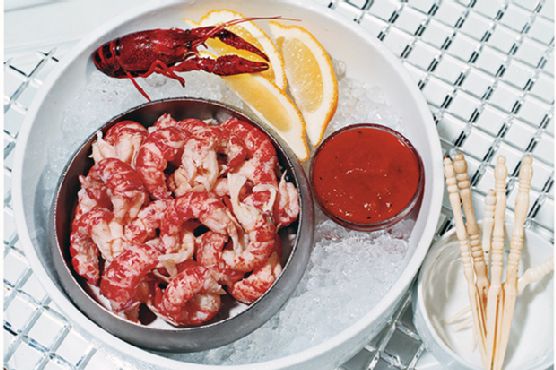 Broiled Crawfish with Horseradish Cocktail Sauce