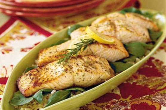 Broiled Salmon with Lemon and Olive Oil