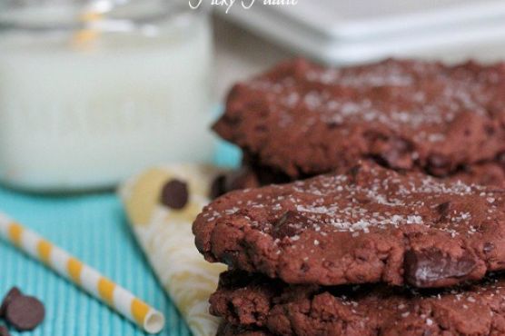 Brown Butter Salted Double Chocolate Chunk Cookies