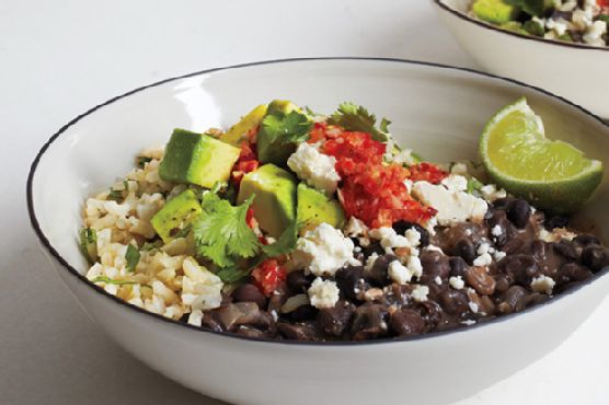 Brown Rice and Beans with Ginger Chile Salsa