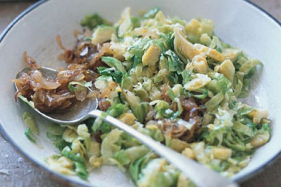 Brussels Sprout Hash with Caramelized Shallots