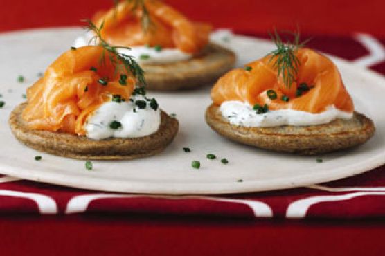 Buckwheat Pancakes with Smoked Salmon