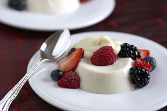 Buttermilk Panna Cotta with Berries and Vanilla Sabayon