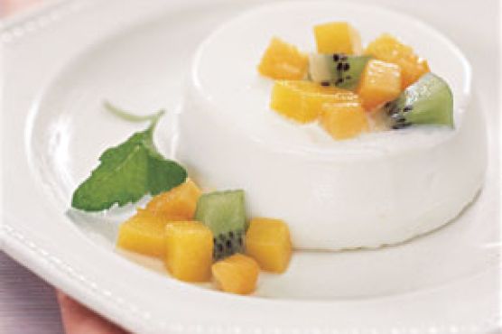 Buttermilk Panna Cotta with Tropical Fruit