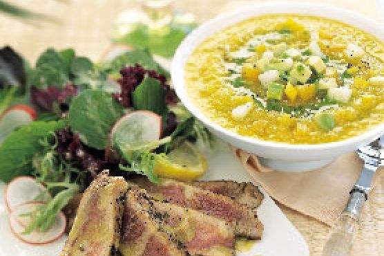 Caesar Salad with Pepper-Grilled Tuna