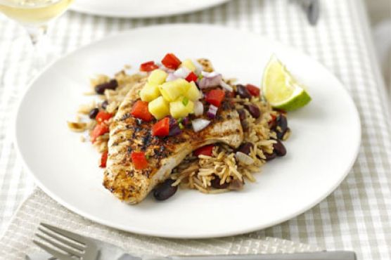 Cajun turkey steaks with pineapple salsa
