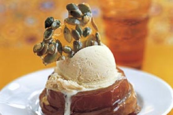Camote Tartes Tatins with Pumpkin-Seed Brittle