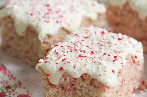 Candy Cane Crunch Krispie Treats