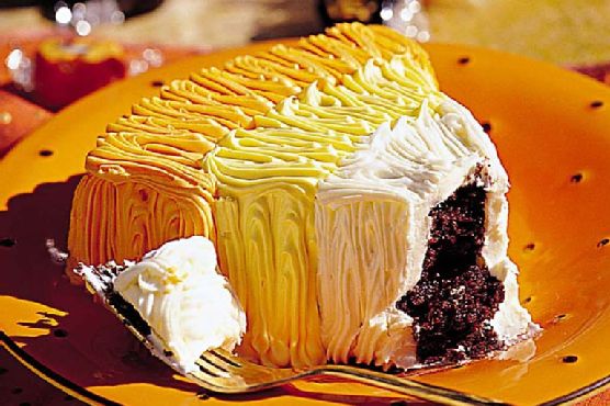 Candy Corn Chocolate Cakes