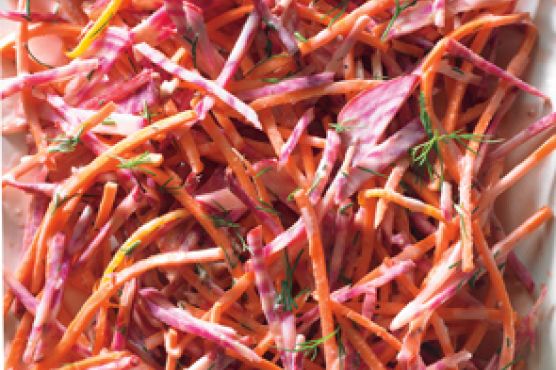 Candy-Stripe Beet and Carrot Slaw