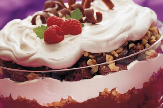 Caramel Cream Brownie Trifle